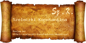 Szeleczki Konstantina névjegykártya
